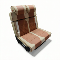 Vente en gros directe usine : Siège de fourgonnette 2 places en cuir PU marron beige bicolore, lit rabattable réversible, pièces pour camping-car