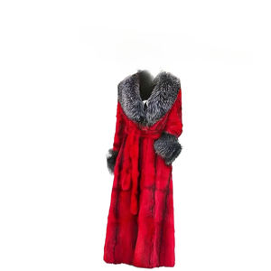 Женская длинная куртка из меха кролика - Product Image 2