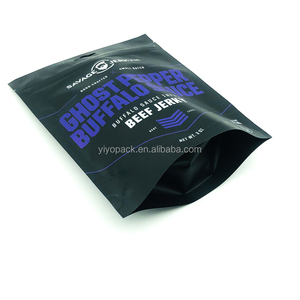 Sachets personnalisés imprimés de haute qualité en plastique alimentaire anti-odeur avec fermeture éclair, type stand-up, pour viande séchée de bœuf et d'agneau - Product Image 4