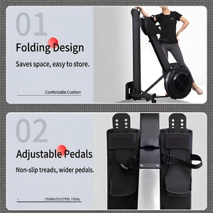 Rameur à résistance pneumatique professionnel robuste avec siège confortable pour entraînement <span class=keywords><strong>cardio</strong></span> à domicile - Product Image 2