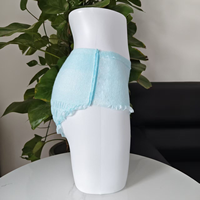 Culotte de nuit menstruelle bleue L&XL, protection anti-fuites à 360 degrés, couverture complète du dos, douce, respirante, en laine et pâte de bois, pour flux abondant