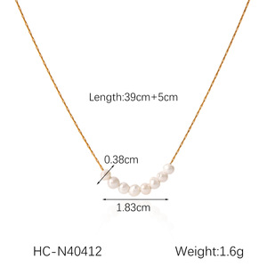 Collar de Perlas de Agua Dulce con Cuentas, Elegante y Retro Francés, Chapado en Oro de 18K, Joyería de Acero Inoxidable para Mujer, Estilo Lujoso y Ligero - Product Image 5