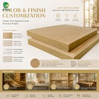 Panneau MDF mélaminé Jinbase 18 mm, grain de soie fin couleur miel clair, E0, 1220x2440 mm, panneau de fibres à densité moyenne stratifié mélamine
