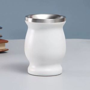 Taza Curva de Acero Inoxidable de Doble Pared con Aislamiento al Vacío, Color Pastel Mate, para Regalo - Product Image 4
