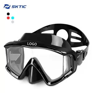Sktic Beste Scuba Freediving Masker Fabriek Snorkelen Masker 3 Lens Wide Vision Duiken Masker Met Elastische Band