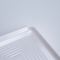 88799 Ensemble de vaisselle carrée nordique, plat plat, disque ondulé, vaisselle en mélamine blanche, vaisselle durable, vaisselle de haute qualité, restaurants