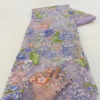 Tissu populaire à imprimé végétal avec perles et broderie de paillettes pour robes, tenues de soirée, vêtements pour enfants, chaussures, sacs, chapeaux et gilets