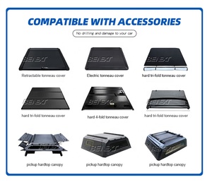 Benext <strong>Aluminum</strong> Alloy Tri Fold <strong>Tonneau</strong> <strong>Cover</strong> for Dmax Amarok Triton Navara D22 D40 Pickup Hard Folding Bed <strong>Cover</strong> - Product Image 6