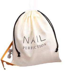 Sac de rangement pour parfum en coton et lin personnalisé, réutilisable, en coton biologique et lin, pochette à cordon en mousseline - Product Image 1