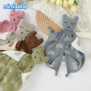 Mimixiong 독특한 디자인 아기 보안 담요 박제 동물 장난감 머리 플러시 보안 담요 부드러운 이불 아기 Lovey - Product Image 2