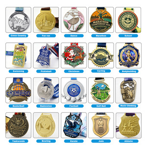 Medalla Deportiva Juvenil Personalizada, Chapada en Oro, Aleación de Zinc, Redonda, Cinco Estrellas, Premio de Competición, Recuerdo para Finalistas de Torneos, OEM - Product Image 2