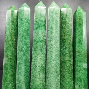 Fanshi-toptan yüksek kalite yeşil çilek şekilli altıgen prizma büyük sonrası cilalı kristal zanaat ev dekorasyon - Product Image 6