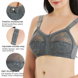 Soutien-gorge sans armatures <span class=keywords><strong>push</strong></span>-<span class=keywords><strong>up</strong></span> ultra fin à bonnets couvrants, sans rembourrage, en dentelle transparente, grande taille, lingerie féminine sexy de haute qualité, tailles US EU BCDEFG - Product Image 3