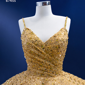 Robe de soirée pour femme Rsm67455, vente chaude, robe de bal sexy brillante dorée - Product Image 5