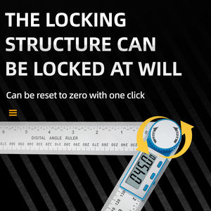 Thép không gỉ kỹ thuật số goniometer 360 độ góc Finder cai trị điện tử Góc chiều dài công cụ đo lường để đo lường & Đo - Product Image 5