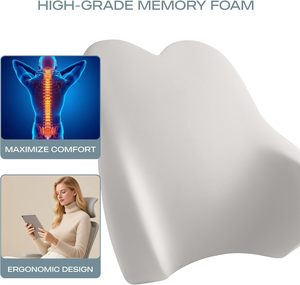 Nuovo Cuscino Ergonomico in Memory Foam <span class=keywords><strong>per</strong></span> <span class=keywords><strong>Sedia</strong></span>, Supporto Lombare <span class=keywords><strong>per</strong></span> Alleviare il Dolore alla Schiena, <span class=keywords><strong>per</strong></span> Ufficio e <span class=keywords><strong>Sedia</strong></span> - Product Image 2