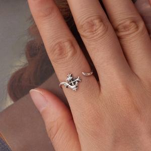 OEM fleur Plata 925 argent Sterling réglable bague personnalisée bijoux fins en vrac torsadé femmes Corss Vintage serpent anneaux ouverts - Product Image 2