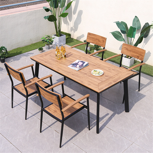 Cortile giardino esterno open-<span class=keywords><strong>air</strong></span> europeo per il tempo libero mobili in ferro balcone tavolo e sedia combinazione CNLF - Product Image 6