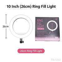 Anneau lumineux LED de 26 cm (10 pouces) avec support de téléphone, USB, intensité réglable, 3 couleurs, lumière d'appoint pour selfie, photographie, YouTube et diffusion en direct