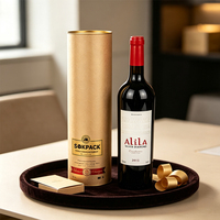 Boîte Cadeau Cylindrique en Carton Écologique de Luxe pour Bouteille de Vin Rouge avec Logo Personnalisé – Idéale pour les Fêtes