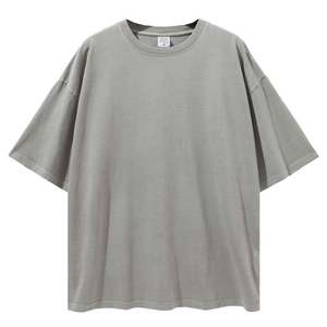 Venta al por mayor de gran tamaño Vintage ácido lavado camisetas 100% algodón Streetwear Hip Hop camisetas con logotipo personalizado patrón sólido - Product Image 4