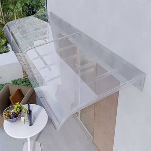 Auvent de porte <span class=keywords><strong>en</strong></span> <span class=keywords><strong>polycarbonate</strong></span> transparent résistant aux chocs, anti-neige et anti-vent, <span class=keywords><strong>pour</strong></span> entrée de bâtiment extérieur, 10 m² de surface de toiture - Product Image 2