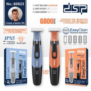 Afeitadora eléctrica Dsp para hombres, resistente al agua IpX7, batería recargable, removedor de vello azul y naranja rojo, uso doméstico - Product Image 5