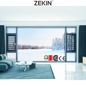 ZEKIN Modern Aluminum Alloy Casement Window Double Tempered Glass Heat Insulation Vertical <b>Swing</b> Living Room - Product Image 1