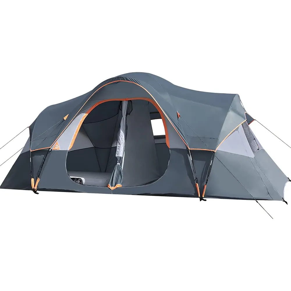 High Quality Custom 8-10 Person Big Tent Camping Waterproof 2 Bedrooms Family Large Outdoor Camping Tent 4 Season