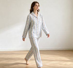 Wholesale High Quality Winter Cotton Pajamas Women Long Sleeve <b>Trousers</b> Printed Home Wear Casual Cardigan Sleepwear Suit Thermal - Product Image 2