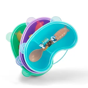 Fabrik Lieferant Neues Design Baby Geschirr Schüssel Kinder BPA Free Feeding Bowl Geschirr Set Mit Löffel Ost zum Tragen für Kinder