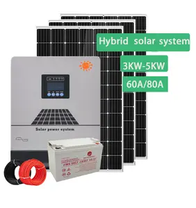 Chine 5kw 200ah module solaire panneaux d'énergie solaire pour système d'énergie TUV CE ISO INMETRO onduleur système d'énergie solaire hybride