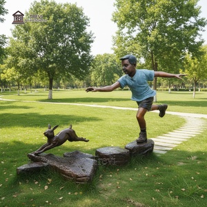 Estatua <span class=keywords><strong>de</strong></span> Bronce TREVI <span class=keywords><strong>de</strong></span> Niños Jugando, Arte Metálico Personalizado <span class=keywords><strong>de</strong></span> Tamaño Real para Decoración <span class=keywords><strong>de</strong></span> Parques Infantiles, Escuelas y Paisajes - Product Image 2