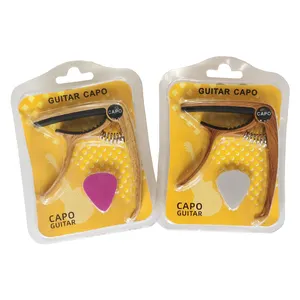 Complimentary A Guitar Pick Blister Packaging Guitar Capo With Pick Holder Various Color Zinc Alloy Acoustic Electric