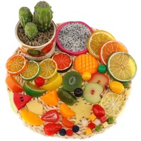 Realistische fruitdecoratie Kunstmatige watermeloenplakblokken Levensecht model Taart Huisdecoratie