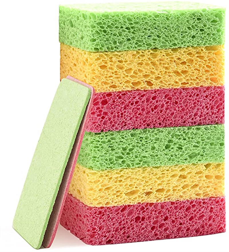 Губка из натуральной целлюлозы, чистящий коврик для мытья посуды, бытовые кухонные чистящие губки