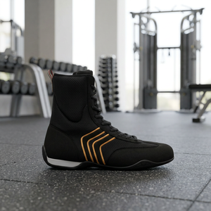 Zapatos de Boxeo de Piel Personalizados al por Mayor de Fábrica, con Cordones, Transpirables, Antideslizantes, para Interiores y Exteriores, Protegen los Tobillos - Product Image 2