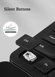 Combo de Teclado Ergonómico Inalámbrico Dividido y Ratón con Trackball, Reposamuñecas Ajustable, Teclado de Membrana con Teclas de Perfil Bajo - Product Image 4