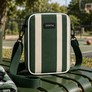 Sac bandoulière vertical personnalisé en cuir PU rayé pour hommes, vente en gros OEM/ODM, faible MOQ, sacs à main avec conception gratuite - Product Image 6