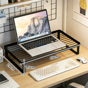 Monitor Stand <b>Desktop</b> <b>Riser</b> Black Metal 30kg Load Capacity For Office Home Use - Product Image 2