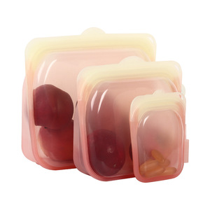 Custom Wholesale Transparent Freezer Safe Leakproof Eco Friendly Reusable Silicone Waterproof Food Storage <b>Bags</b> - Product Image 3