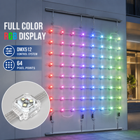 Rideau LED RGB personnalisé 8x8, 3 LED par pixel, DMX512, IP67 pour façade de bâtiment extérieur