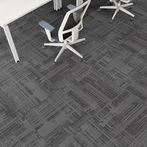 Manufacturer Commercial Modular Square Modern Striped Loop Pile Polypropylene Floor Office Conference Room Carpet Tiles - Product Image 1
