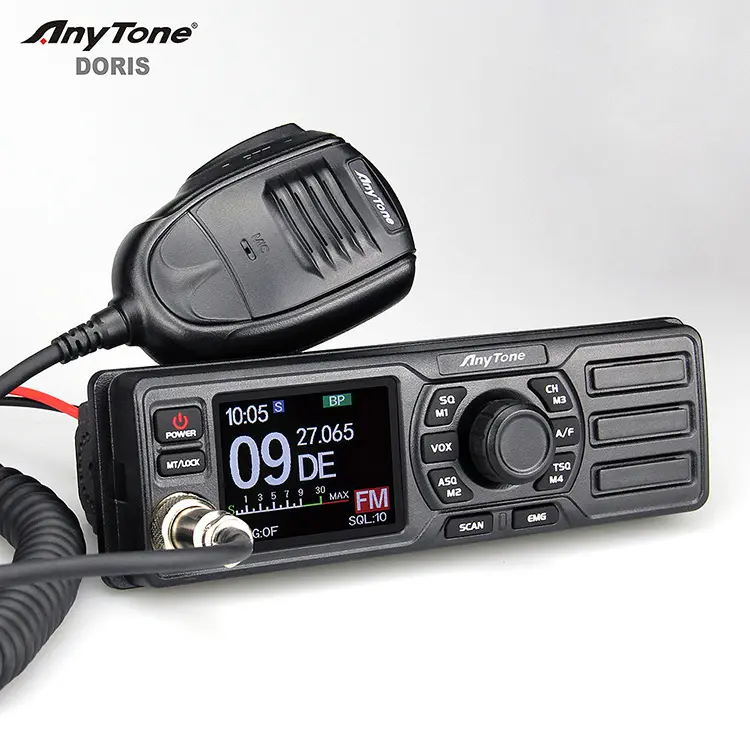 12/24V Car Radio ANYTONE DORIS 27Mhz CB Radio with Din size TFT display Vehicle Mounted long range walkie talkie