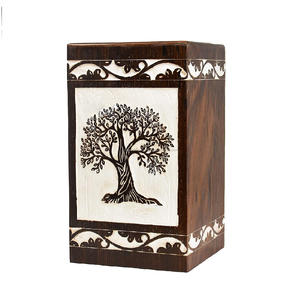 Boîte d'urne en bois Arbre de vie pour cendres adultes Urnes de crémation en gros pour urnes décoratives masculines et féminines - Product Image 1
