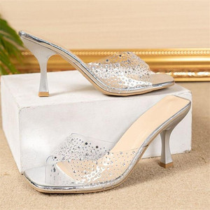 Nuovi Tacchi Alti Estivi 2026 da Donna, Moda Taglie Forti, Trasparenti con Strass, <span class=keywords><strong>Tacco</strong></span> <span class=keywords><strong>a</strong></span> Spillo, Comfort e Aumento di Altezza per Esterni - Product Image 4