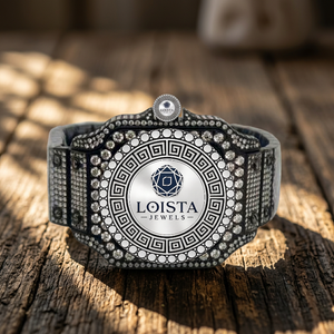 Nouvelle Arrivée Montre en Quartz Diamant Moissanite Entièrement Sertie Chiffres Romains Cadran à Aiguilles Acier Inoxydable Luxe LOISTA - Product Image 1