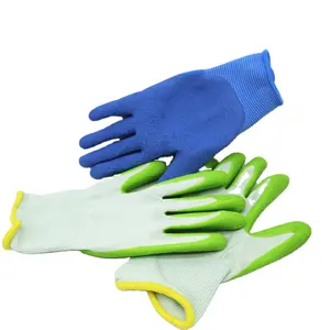 Kids gloves child chore dipping latex rubber gloves gardening landscape protective gloves