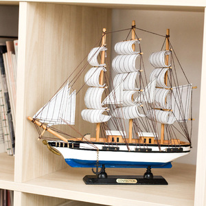 Sculpture en bois nautique, art artisanal côtier méditerranéen, décoration de maison de plage et d'océan, modèle de <span class=keywords><strong>bateau</strong></span> à voile en bois de <span class=keywords><strong>pirate</strong></span>, <span class=keywords><strong>voilier</strong></span> - Product Image 4
