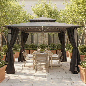 Proveedor Chino de Gazebos de Aluminio de Lujo Personalizados en Forma de X para Jardín con Toldo de Poliéster Resistente al Viento y para Exteriores, Gazebo de Fibra de Vidrio - Product Image 6